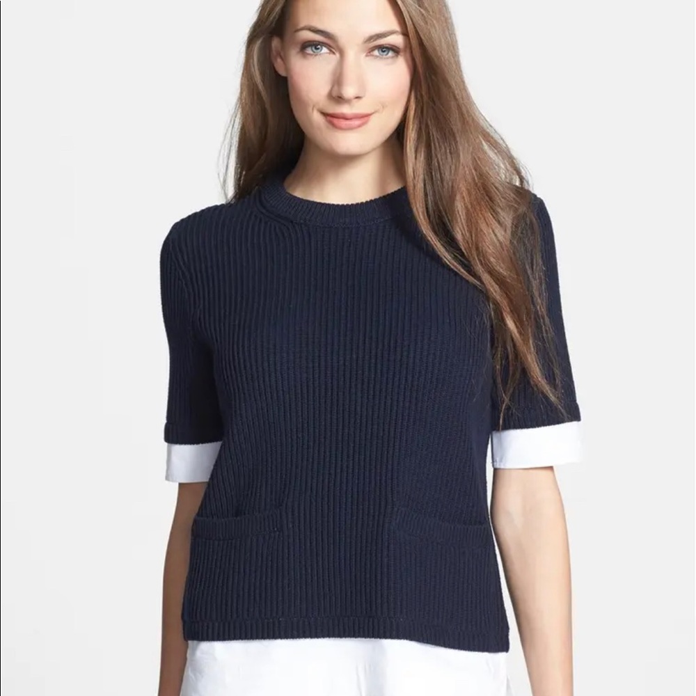 Tory Burch Rosemary Twofer 3/4 Length Sweater Size Medium